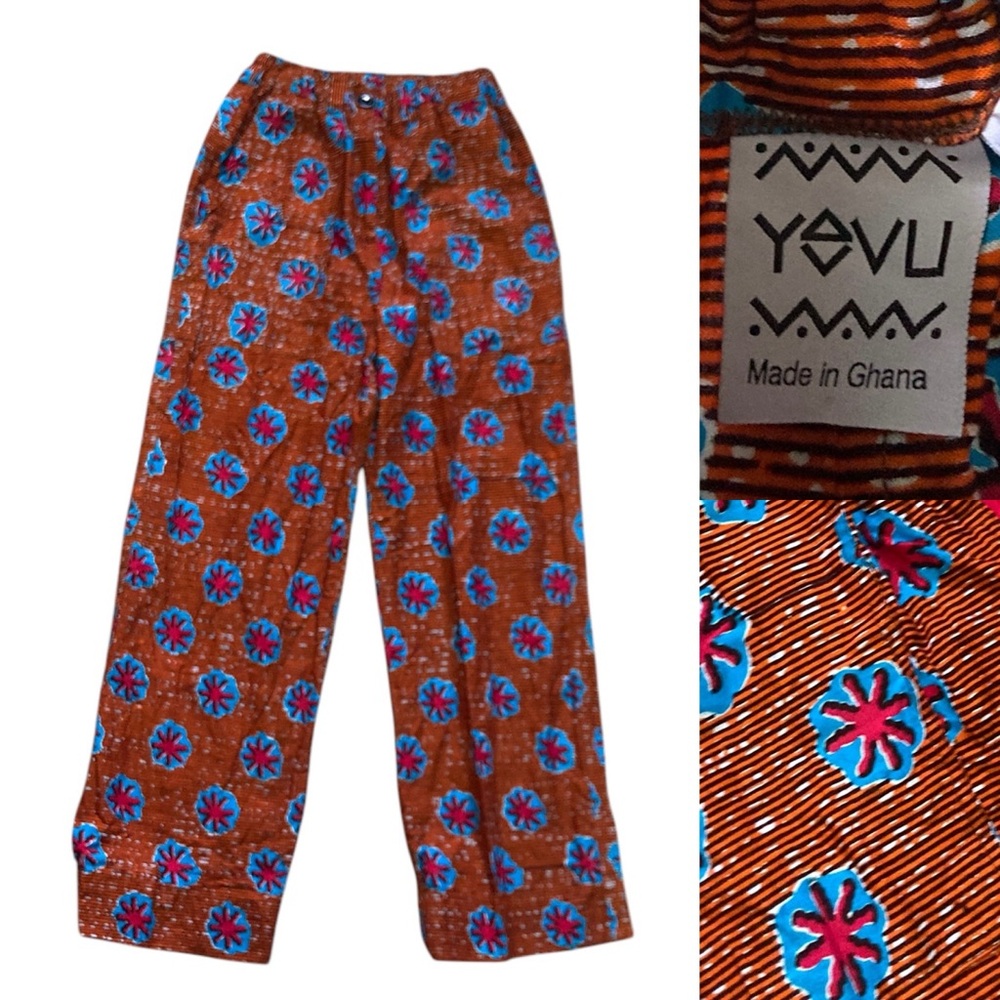 Yevu Circular Pants 27”L Women’s size X-Small in Orange / Blue